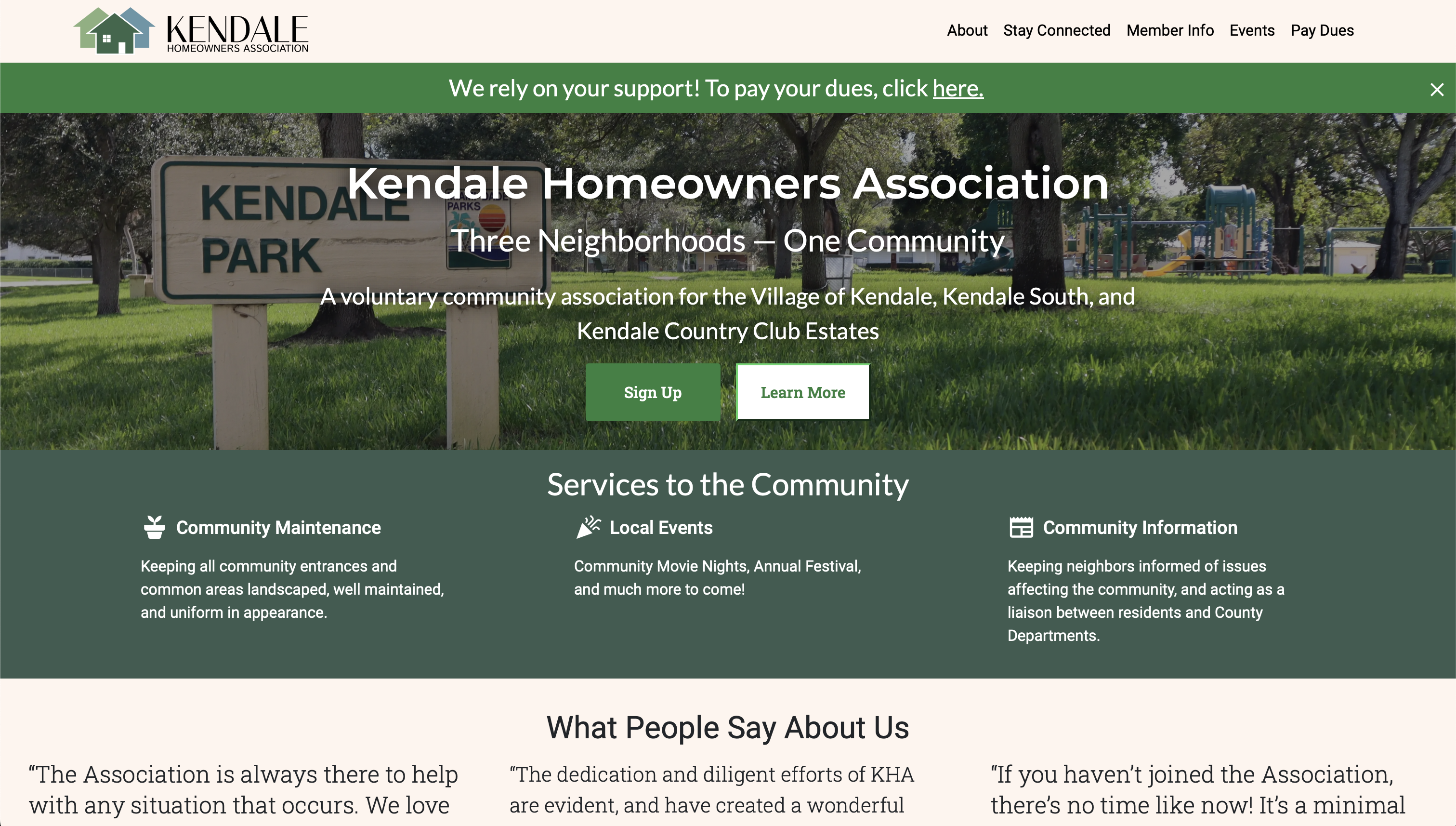A custom website built for KHA